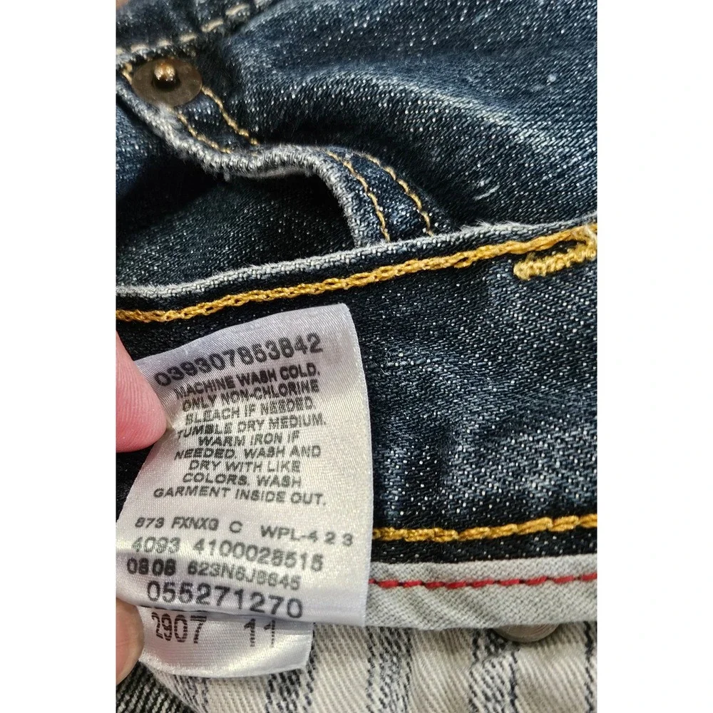 Y2K‎ Distressed Levis 527 Low Boot Cut Blue Denim Western Jeans 33x30 Med Wash